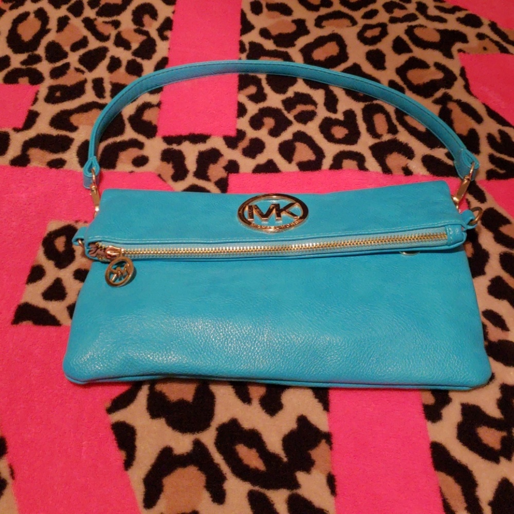 Michael Kors blue foldable purse